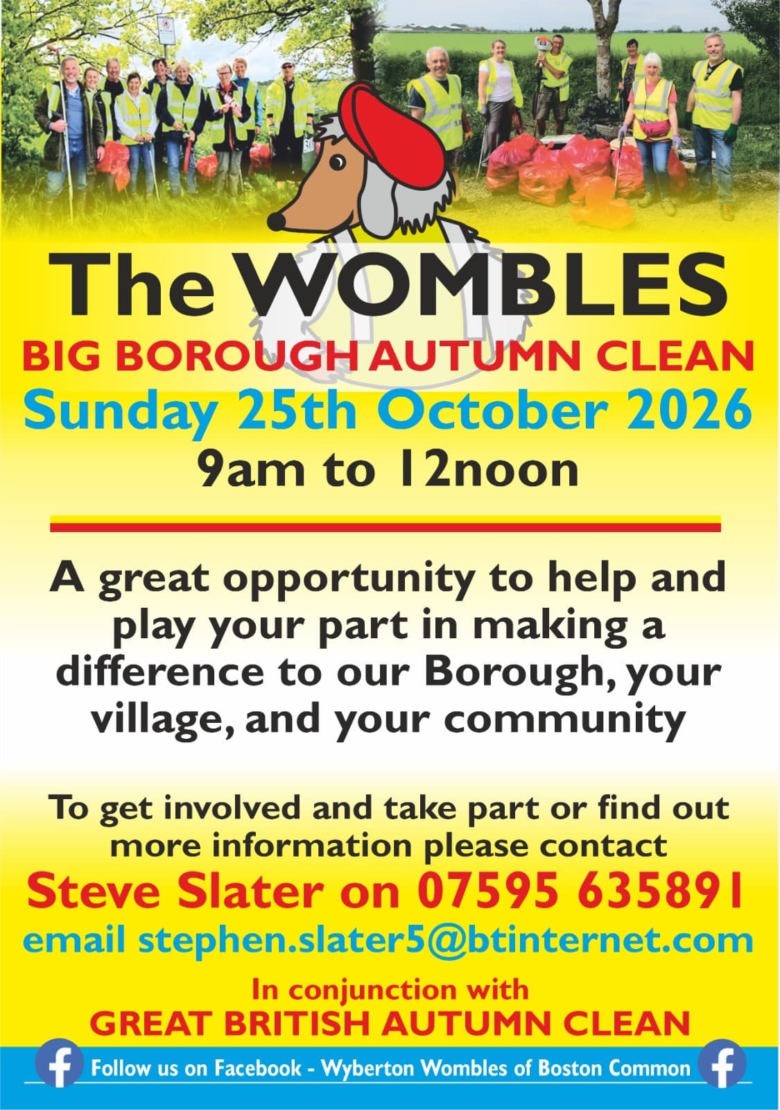 Get involved in the Big Borough Autumn Clean with Boston Borough Council and Wyberton Wombles